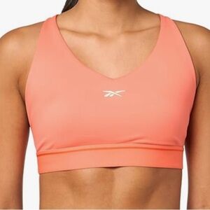 Reebok Women's Team Bralette Supercharged Coral Sports Bra Large NWT